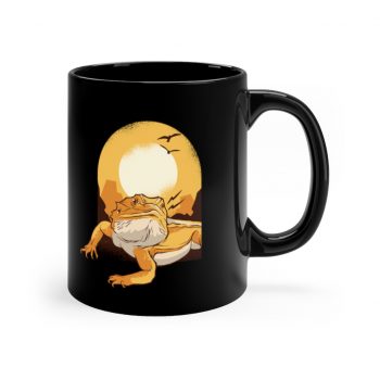 Black Coffee Mug - Bearded Dragon Desert Sun