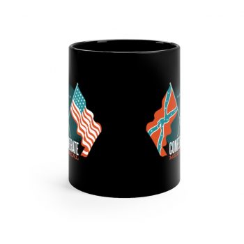 Black Coffee Mug - Confederate Memorial USA America Civil War Flags