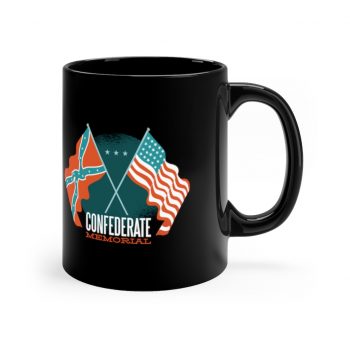 Black Coffee Mug - Confederate Memorial USA America Civil War Flags