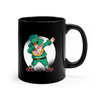 Black Coffee Mug - Dancing Leprechaun Dabbing St Patricks Day