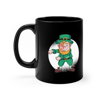 Black Coffee Mug - Dancing Leprechaun Flossing St Patricks Day