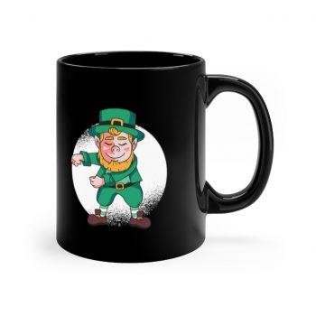 Black Coffee Mug - Dancing Leprechaun Flossing St Patricks Day