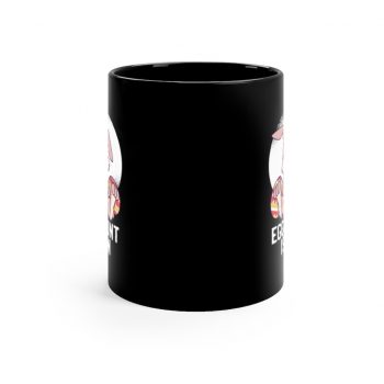 Black Coffee Mug - Easter Egg Hunt Cute Easter Bunny