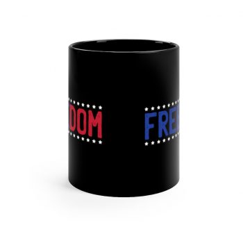 Black Coffee Mug - Freedom USA Red White Blue