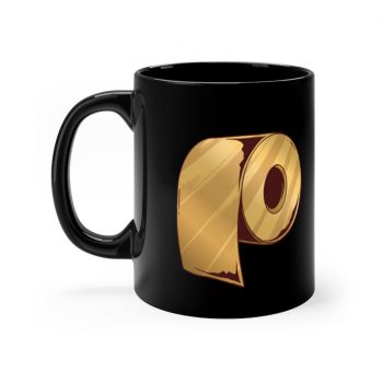 Black Coffee Mug - Gold Golden Toilet Paper Coronavirus Covid-19