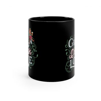 Black Coffee Mug - Green Drunk Love St Patrick's Day Leprechaun Beer