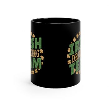 Black Coffee Mug - Irish Drinking Team Shamrocks