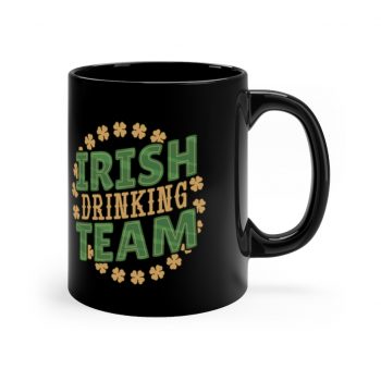 Black Coffee Mug - Irish Drinking Team Shamrocks