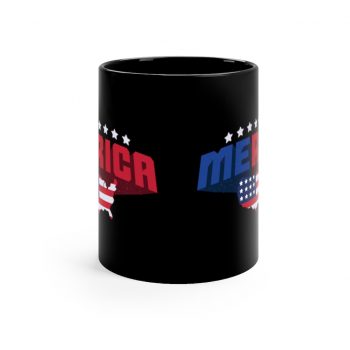 Black Coffee Mug - Merica USA American Flag