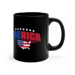 Black Coffee Mug - Merica USA American Flag