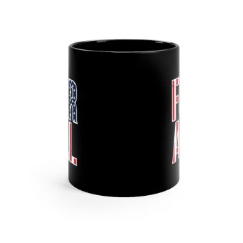 Black Coffee Mug - USA Flag For All America