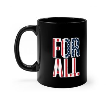 Black Coffee Mug - USA Flag For All America