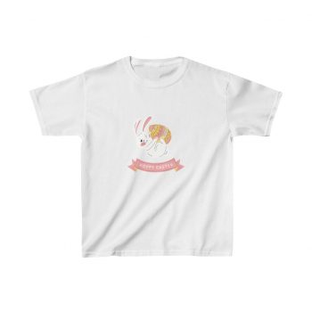 Kids Cotton T-Shirt - Hoppy Easter Bunny Egg