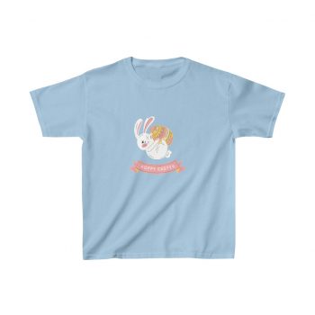 Kids Cotton T-Shirt - Hoppy Easter Bunny Egg