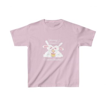 Kids Heavy Cotton T-Shirt - Bunny Kisses Easter Wishes