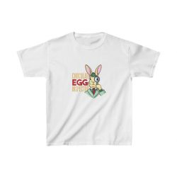 Kids Heavy Cotton T-Shirt - Chocolate Egg Inspector Sherlock Detective Easter