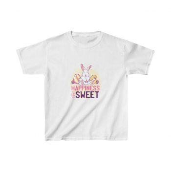 Kids Heavy Cotton T-Shirt - Happiness Is Sweet Easter Bunny