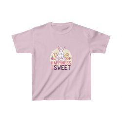 Kids Heavy Cotton T-Shirt - Happiness Is Sweet Easter Bunny