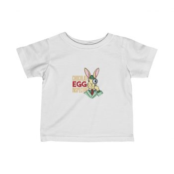 Kids Infant Fine Jersey Tee T-Shirt - Chocolate Egg Inspector Sherlock Detective Easter