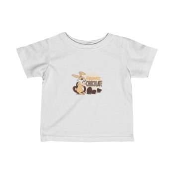 Kids Infant Fine Jersey Tee T-Shirt - Happiness Is Chocolate Eggs Easter Bunny