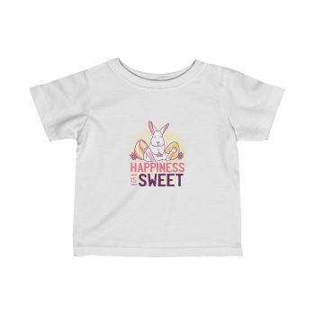 Kids Infant Fine Jersey Tee T-Shirt - Happiness Is Sweet Easter Bunny