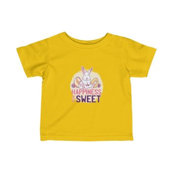 Kids Infant Fine Jersey Tee T-Shirt - Happiness Is Sweet Easter Bunny