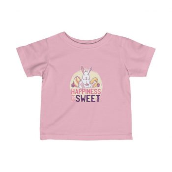 Kids Infant Fine Jersey Tee T-Shirt - Happiness Is Sweet Easter Bunny