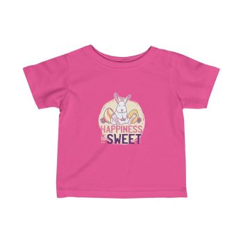 Kids Infant Fine Jersey Tee T-Shirt - Happiness Is Sweet Easter Bunny