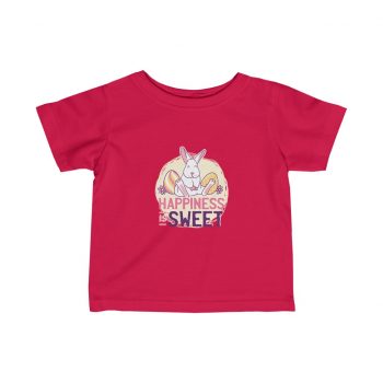 Kids Infant Fine Jersey Tee T-Shirt - Happiness Is Sweet Easter Bunny