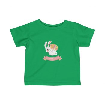 Kids Infant Fine Jersey Tee T-Shirt - Hoppy Easter Happy Easter Bunny Egg