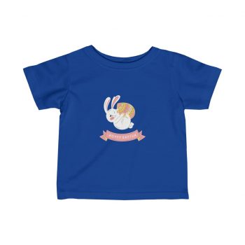 Kids Infant Fine Jersey Tee T-Shirt - Hoppy Easter Happy Easter Bunny Egg