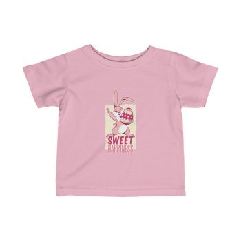 Kids Infant Fine Jersey Tee T-Shirt - Sweet Happiness - Easter Bunny with Easter Egg