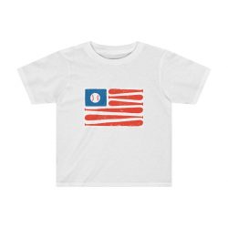 Kids Preschool T-Shirt 2T - 4T - Baseball American Flag