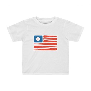 Kids Preschool T-Shirt 2T - 4T - Baseball American Flag