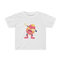 Kids Preschool T-Shirt 2T - 4T - Dancing Dabbing Easter Egg Pink Orange