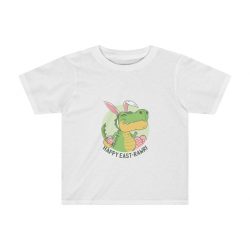 Kids Preschool T-Shirt 2T - 4T - Easter Dino T Rex Dinosaur Bunny Ears Eggs