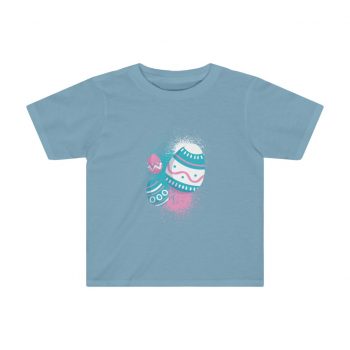 Kids Preschool T-Shirt 2T - 4T - Easter Eggs Spray Painted Blue Pink White