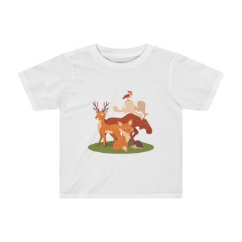 Kids Preschool T-Shirt 2T - 4T - Forest Animals Fox Deer Moose Possum