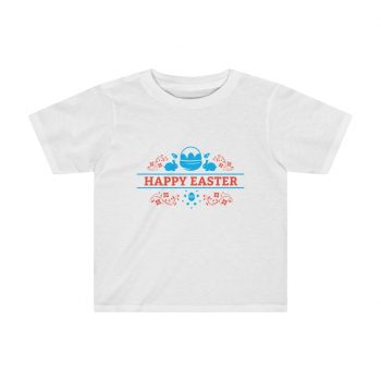 Kids Preschool T-Shirt 2T - 4T - Happy Easter Bunny Eggs Red Blue