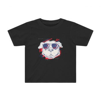 Kids Preschool T-Shirt 2T - 4T - Pitbull Pit bull USA American Flag