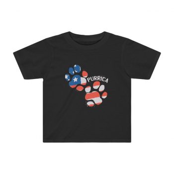 Kids Preschool T-Shirt 2T - 4T - Purrica Cat Footprint USA America Flag