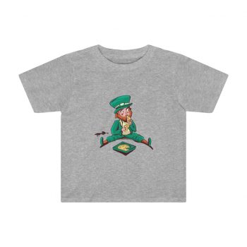 Kids Preschool T-Shirt 2T - 4T - St Patrick's Day Leprechaun Eating Pizza