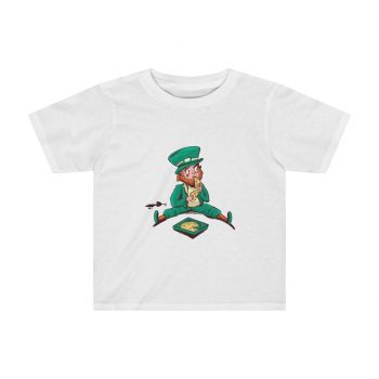 Kids Preschool T-Shirt 2T - 4T - St Patrick's Day Leprechaun Eating Pizza