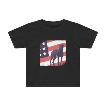 Kids Preschool T-Shirt 2T - 4T - USA Flag Dog