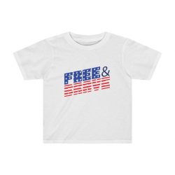 Kids Preschool T-Shirt 2T - 4T - USA Flag Free and Brave