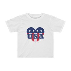 Kids Preschool T-Shirt 2T - 4T - USA Flag Heart