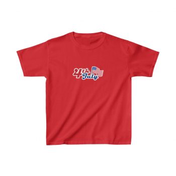 Kids T-Shirt Cotton - 4th of July USA Flag