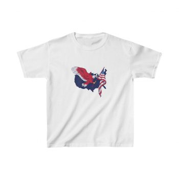 Kids T-Shirt Cotton - American Eagle USA Map Flag