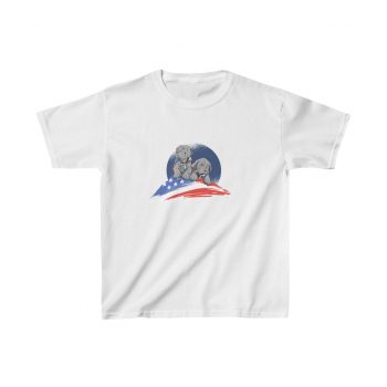 Kids T-Shirt Cotton - American Flag Dogs Puppies