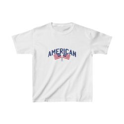 Kids T-Shirt Cotton - American Two USA Flags